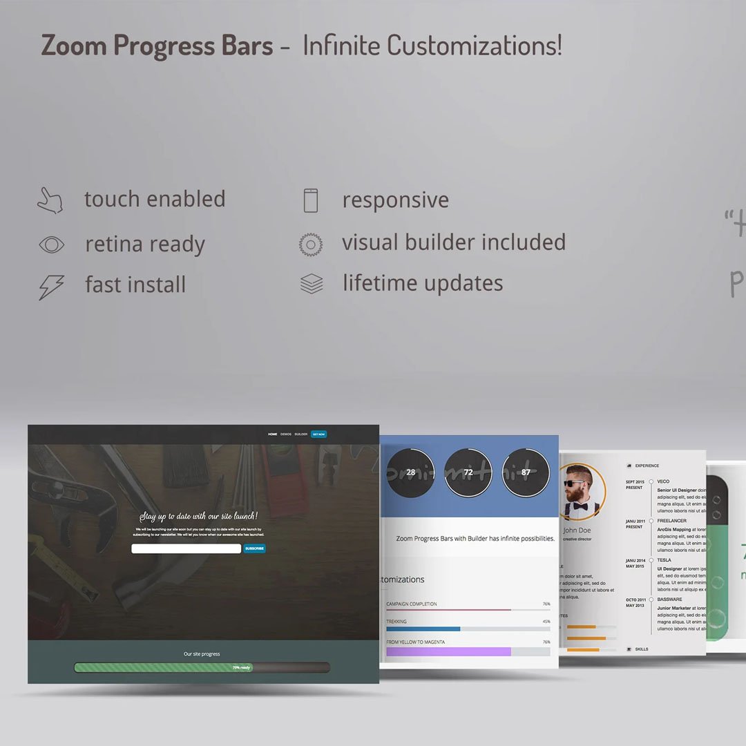 Zoom Progress Bars with Builder WP Plugin